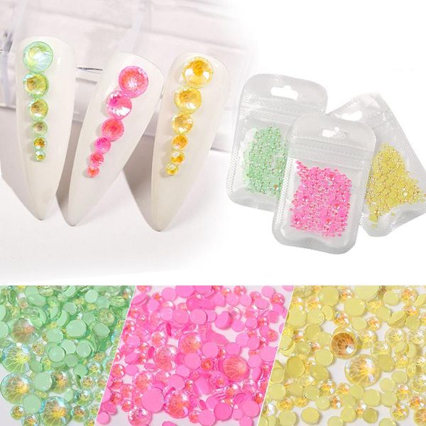 

nail art decorations 3d luminous flat-bottom rhinestone sized mixed glass zircon diy accessories wholesale drop, Silver;gold