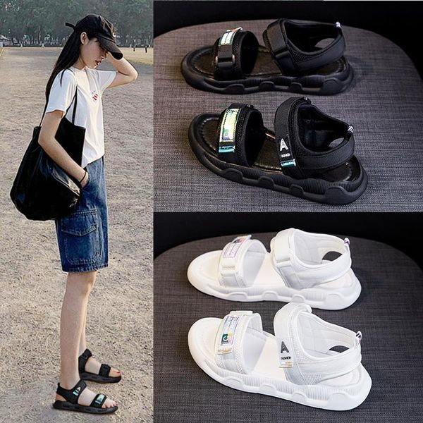

sandals 2021 women's shoes summer breathable and comfortable wild fashion ins beach casual tide, Black