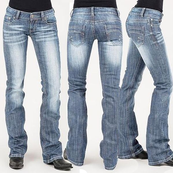 

jeans women's 2021 slim embroidery pants, Blue
