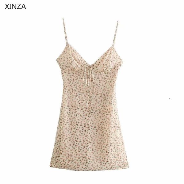 

casual dresses women summer flowers print chiffon straps sleeveless backless beach dress woman elegant v neck tied mini 1fpy, Black;gray