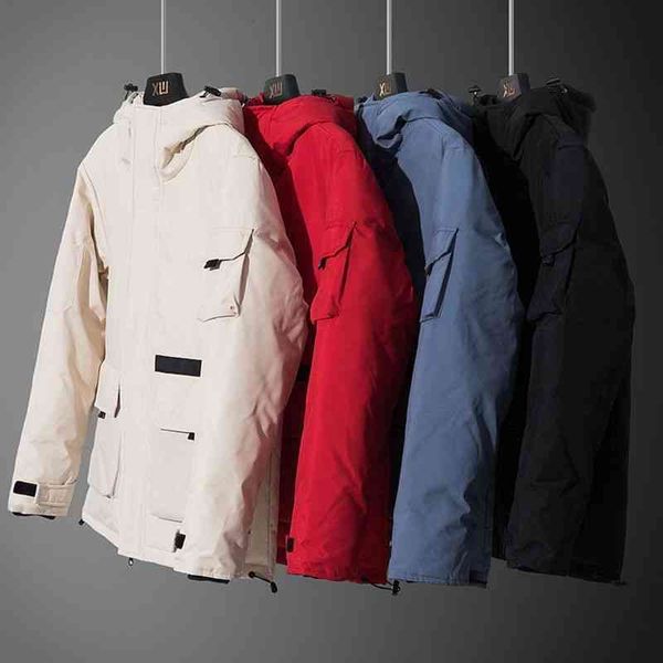 

jacket winter men's down male white duck s man hooded warm coat parkas youth students casaco, Black