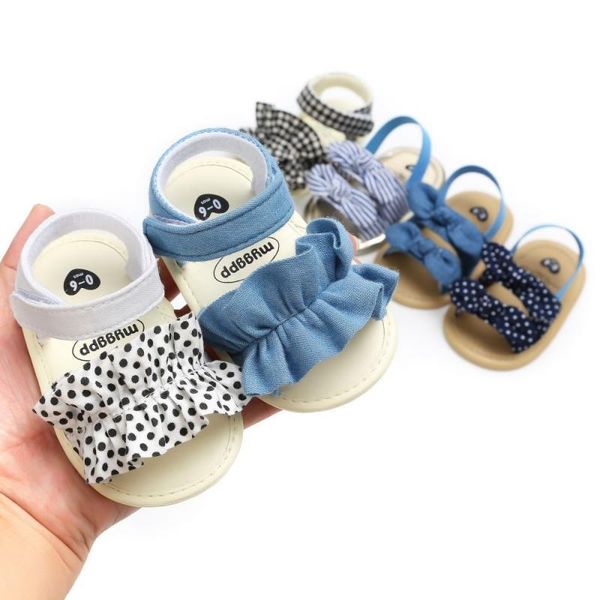 

first walkers summer baby sandals girl princess temperament kawaii lace bow flat shoes kids outdoor casual soft non-slip sport sneakers