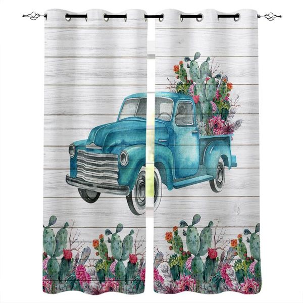 

tropical plants cactus truck window curtains kitchen bedroom items door home for living room curtain & drapes