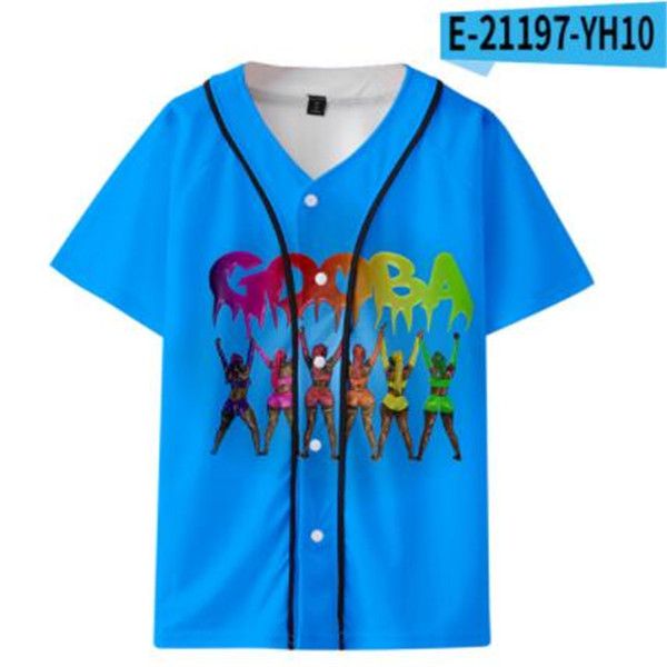 Verão Moda Homens Jersey Vermelho Branco Amarelo Multi 3D Imprimir Manga Curta Hip Hop Solta T-shirt Baseball T Shirt Costume Cosplay 045