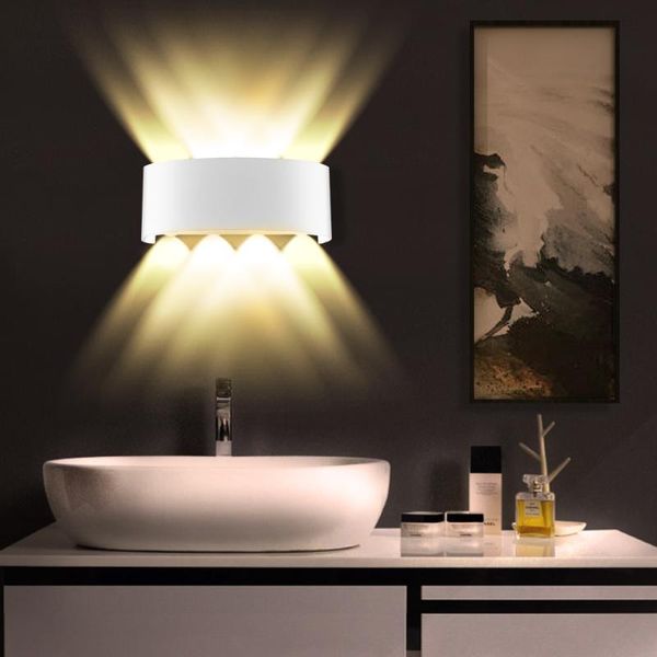 Lampada da parete a LED in alluminio con luce soffusa nordica impermeabile per interni