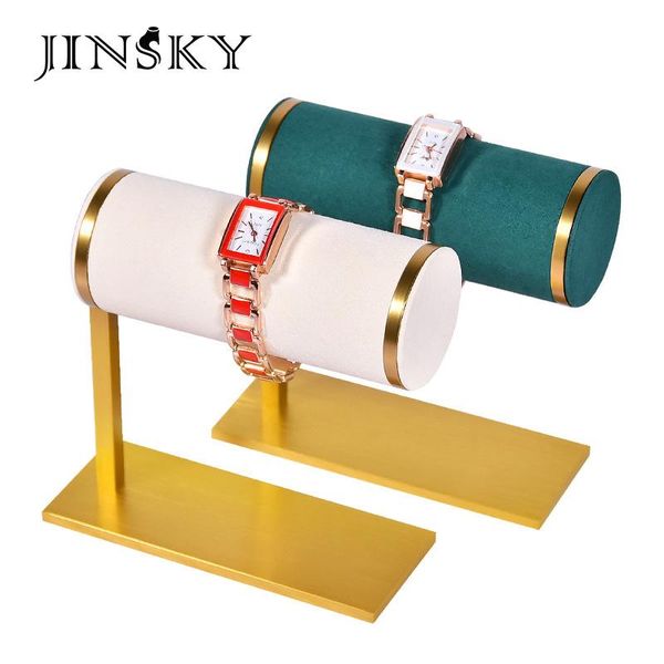 

jewelry pouches, bags metal watch display stand support live room bracelet storage hanging props, Pink;blue