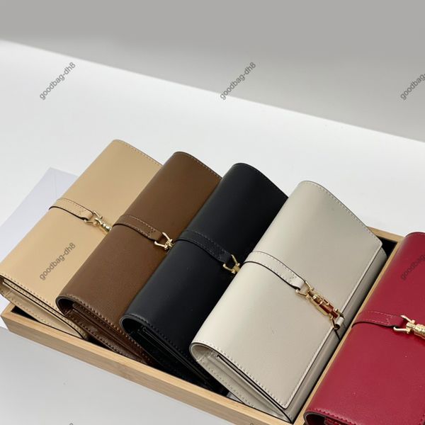

2021 luxury designers classic wallets 5 color handbag credit card holder fashion men and women clutch with box, Red;black