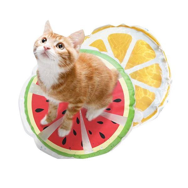 

cat beds & furniture pet water cushion summer cooling round fruit printed pad mat cushions drop