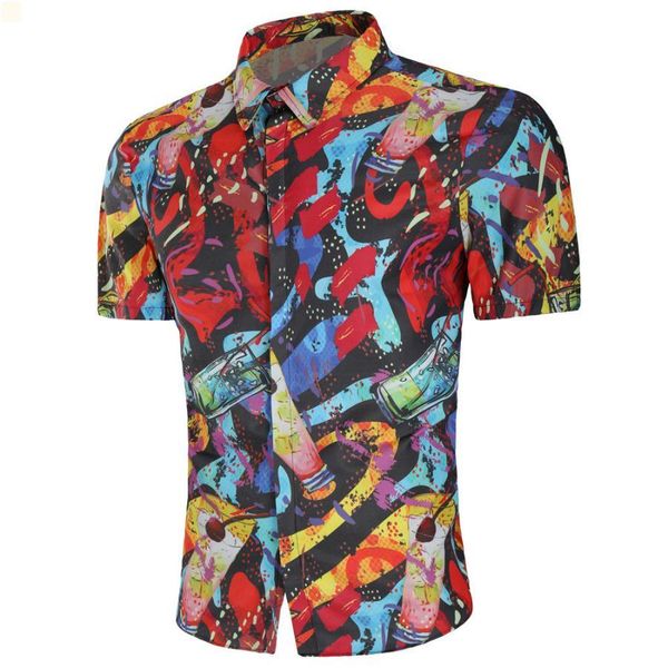 

2021 button up fashion tshirt homme short sleeve men clothing summer camisas de hombre man crop luxurys cardigan collared t shirts simplicit, White;black