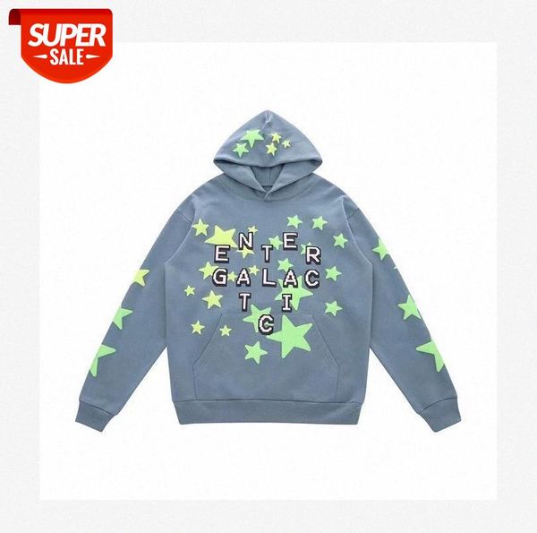

kanye galaxy pullover cpfm philippine dong tong luminous star letter foam printing loose sweater hoodie #716a, Black