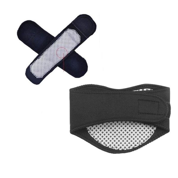 

waist support therapy wrap neck brace wrist and shoulder massager magnetic tourmaline guard, Black;gray