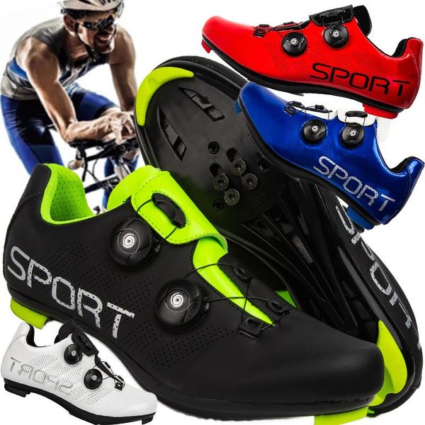 

r.xjian double-turn buckle mountain road self-locking bicycle shoes outdoor sports professional competition couple cycling footwear, Black