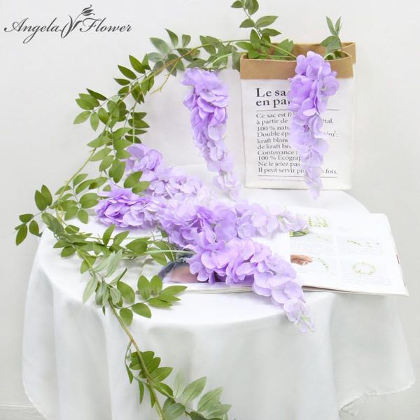 

decorative flowers & wreaths artificial flower wisteria plants vine garland ceiling wall hanging party mariage backdrop balcony room home de