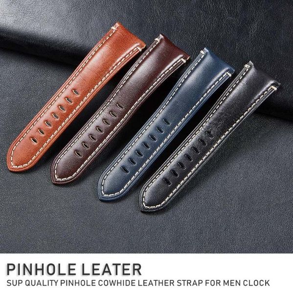 

watch bands replacement strap men genuine leather band 22mm classic belt 20mm stylish brand for man est, Black;brown