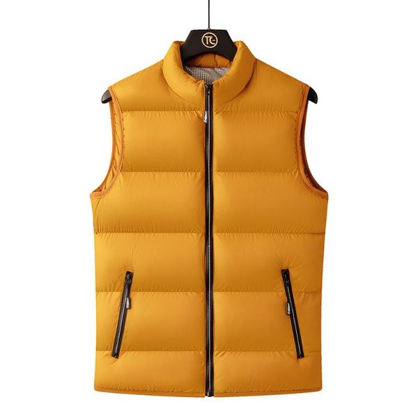 

men's vests vest jacket men puffer coat sleeveless slim fit solod color fashion clothing outer 2021 brand, Black;white