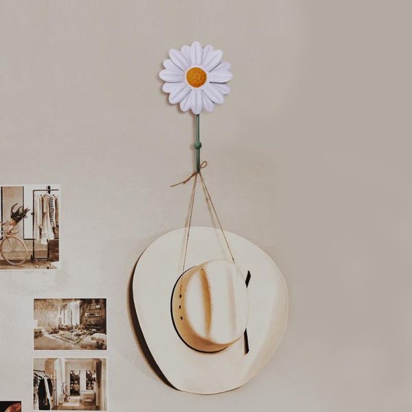 

1pc daisy clothes hook wall hanging hat decor creative for hangers & racks