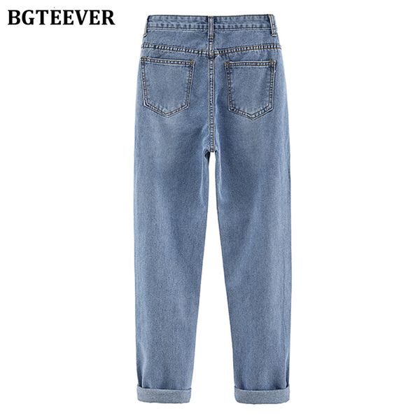 

jeans streetwear blue straight denim for women high waist single-breasted pockets vintage female jeans pants 3fld