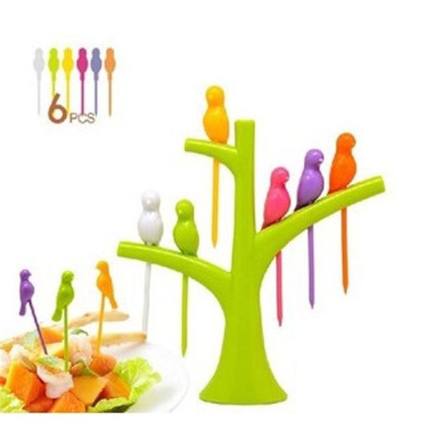 

dinnerware sets birdie fruit fork birds on the tree dessert cake party cocktail high quality