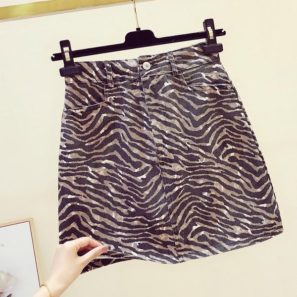

summer autumn fashion women's zebra a line skirts female skirt a4160 210428, Black