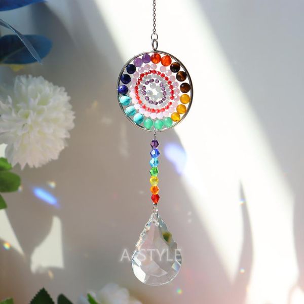 

decorative objects & figurines diy mandala flower sunscreen crystal prism ball gourd pendant hanging home window wedding decoration