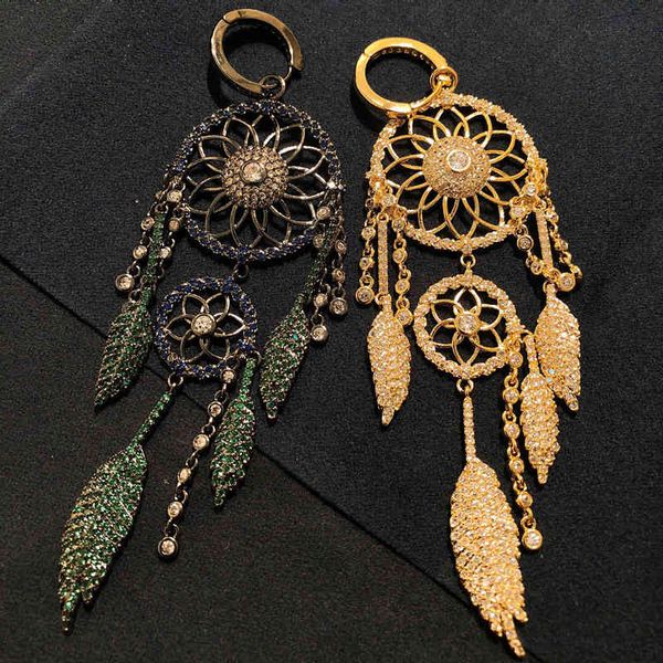 

charms dream catcher earrings female, Golden