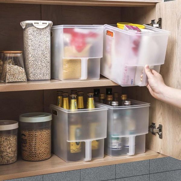

storage bottles & jars 1pc kitchen cabinet containers plastic box basket spice organizer tableware case