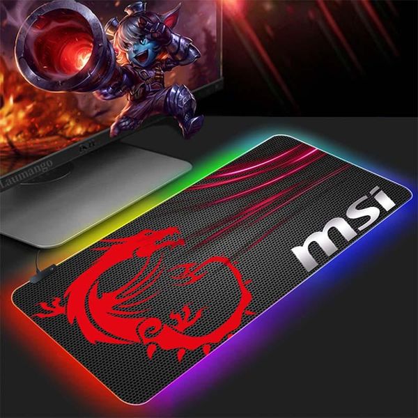 

mouse pads & wrist rests rgb gaming mousepad large computer pad gamer backlight mause keyboard desk mat msi kawaii accessories