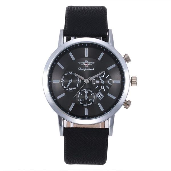 

wristwatches 2021 fashion mens calendar watches business sport quartz wrist watch leather watchband women dress cl, Slivery;brown