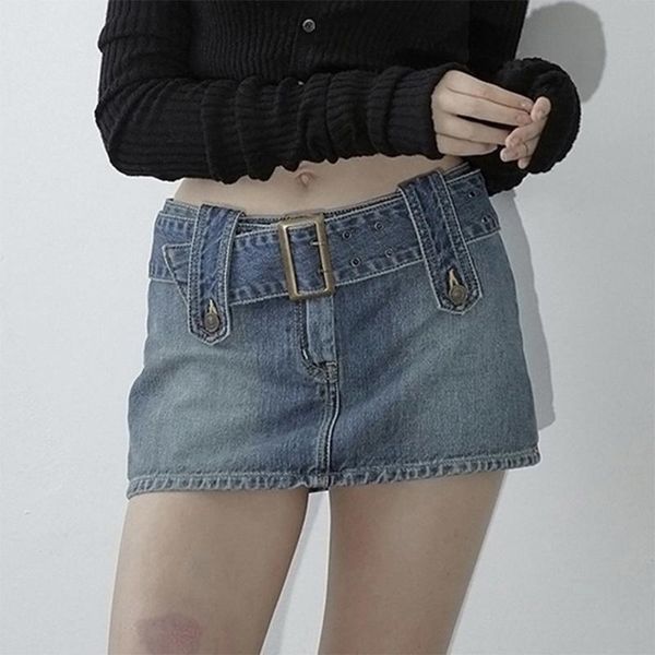 

women's shorts women vintage washed jeans 2021 package hip micro mini skirt with sashes belt mid waist button bodycon denim streetwear, White;black