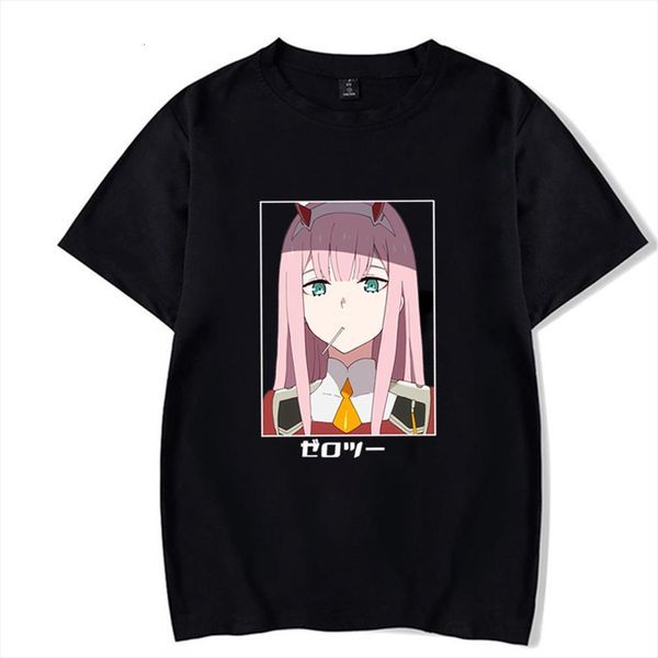 

darling in the franxx men t shirt anime harajuku zero two girl print women loose summer short sleeve chic, White;black