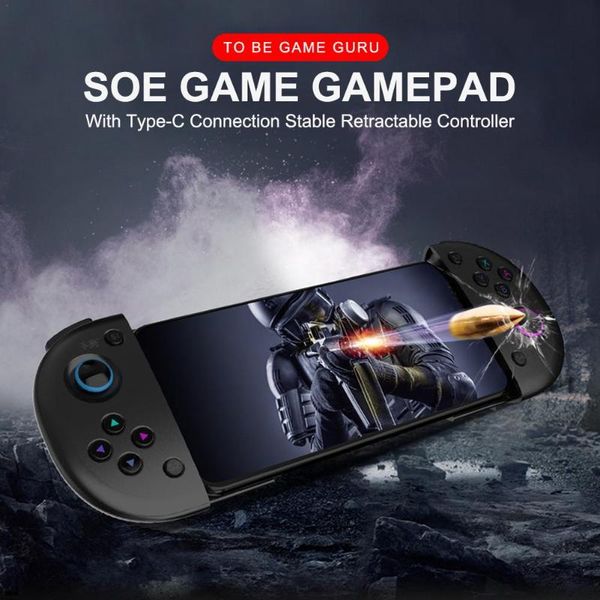 

portable game players retractable handle-mobile gamepad with type-c connection stable controller personalized setting buttons google play