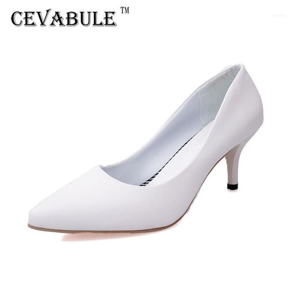 

dress shoes cevabule 2021 women spring pumps autumn pointed toe plus size professional high heels slip bottom 6cm lss11, Black