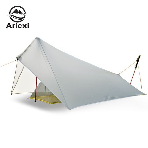Aricxi Ultralight Kamp Çadırı 15D Naylon Silikon Barınak TARP 1 Kişi 3 Sezon 4 Sezon Yağmur Fly Tarp 220104