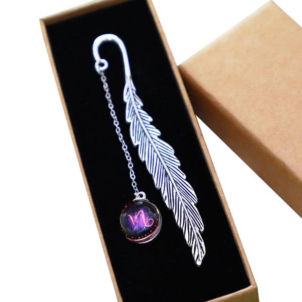 

noctilucent 12 constellation bookmark pendant metal book mark stationery gift u4ld