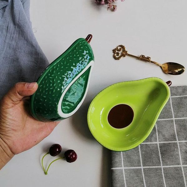 

bowls nordic creative cute avocado glaze color ceramic dish snack fruit salad bowl breakfast cereal dessert plate pography props