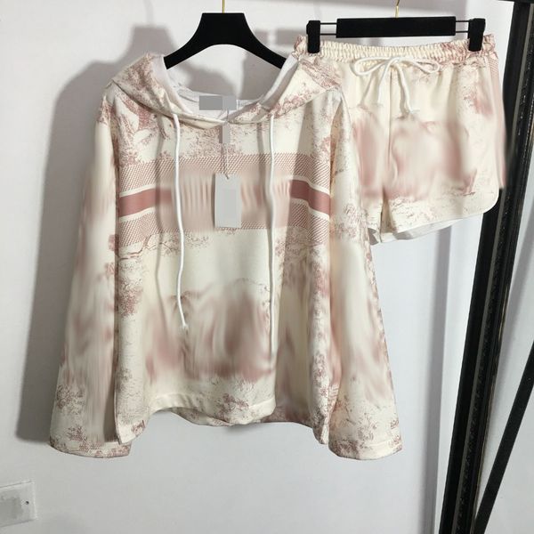 

218 l 2022 runway dress spring summer women's two piece pants long sleeve hooded pink blue fashion womens clothes meiyi, White