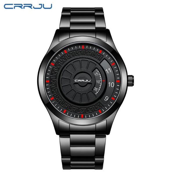 

wristwatches crrju fashion men watch unique style quartz waterproof big dial sports watches retro relogio, Slivery;brown