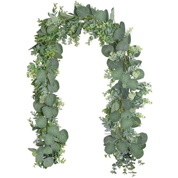 

in1 eucalyptus garland 6.5' long artificial leaves vines,faux silk for wedding arch swag decorative flowers & wreaths