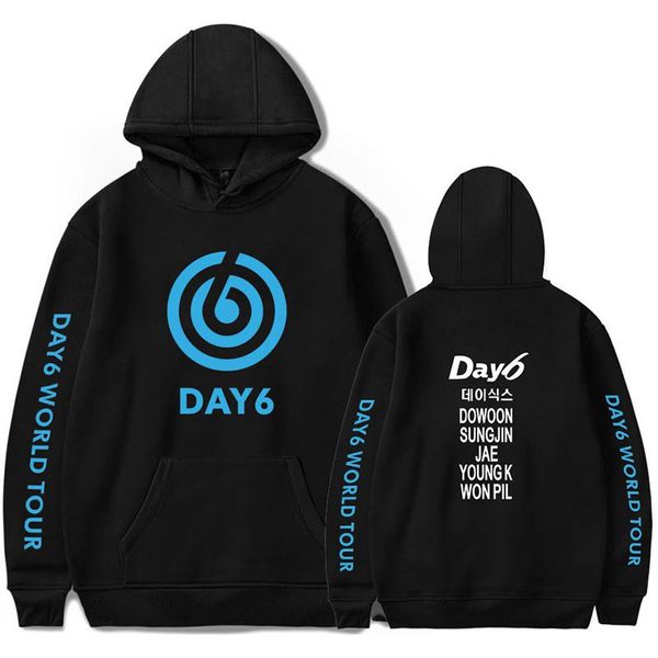 

men's hoodies & sweatshirts day6 world tour gravity sweatshirt men women kpop hoodie pullover long sleeve casual clothes, Black
