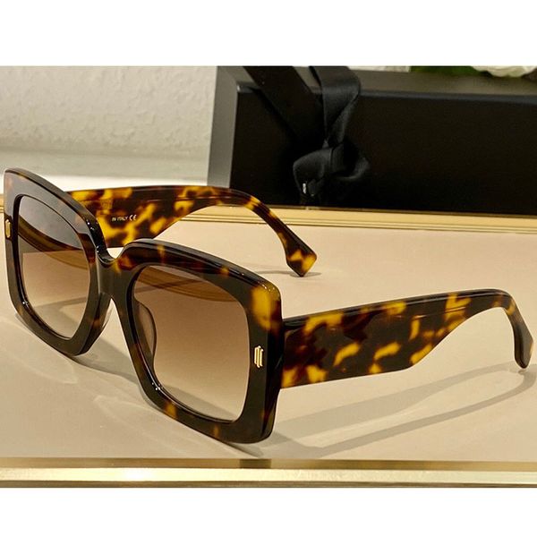 Luxus-Sonnenbrille für Herren oder Damen, 0435, modisch, Retro, einfach, klassisch, große Box, schwarz-weiß gestreifter Rahmen, weiße Linse mit Buchstaben, Anti-UV400, Top-Qualität