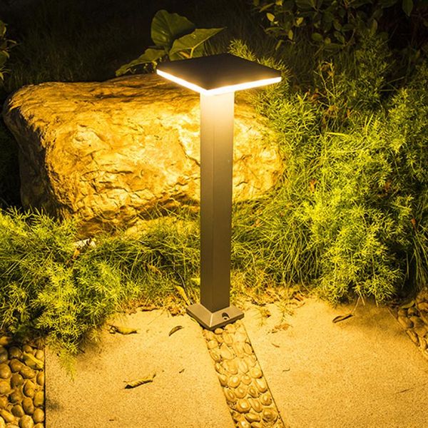 

thrisdar 40/60cm outdoor garden pathway lawn lamp courtyard road exterior bollard light aluminum villa landscape pillar lamps