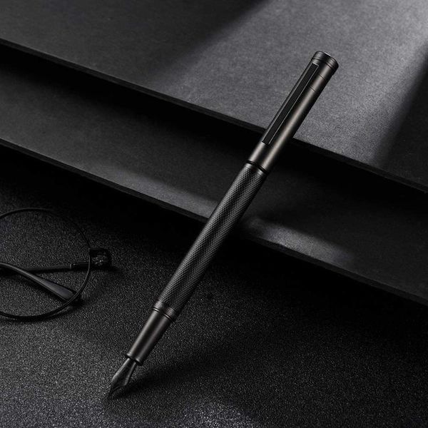 

fountain pens 0.5/0.4/1.0 mm brushed black bent/fine nib calligraphy pen with converter and metal box set classic design