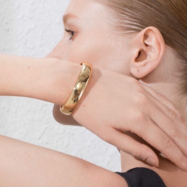 Enfashion Blank Breite Manschette Armbänder für Frauen Zubehör Gold Farbe Einfache Minimalistische Armreifen Modeschmuck Großhandel B192029 Q0717