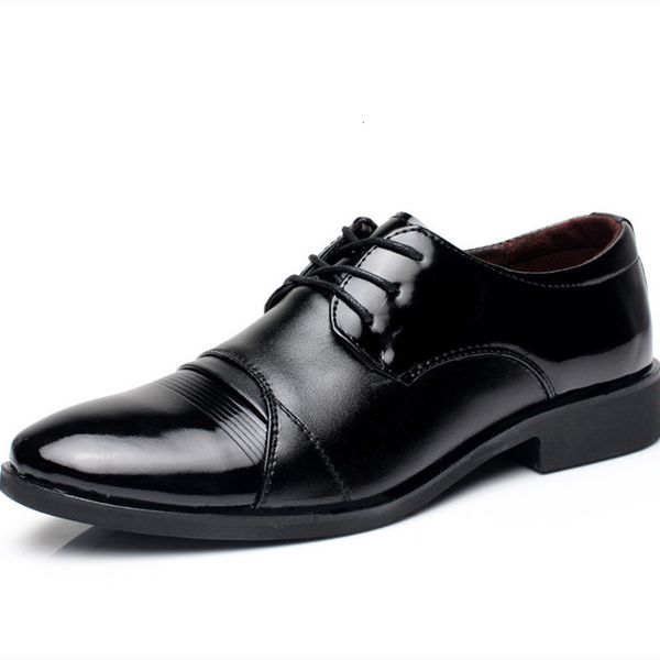 

dress shoes luxury business oxford leather men breathable rubber formal male office wedding flats footwear mocassin homme knmp, Black