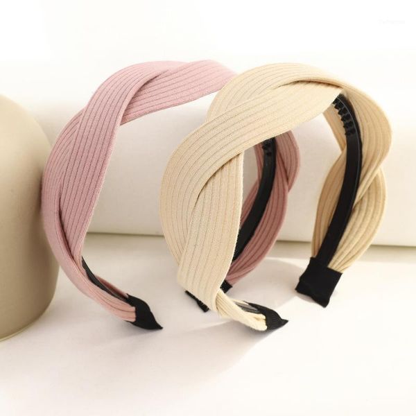 

vintage knit cross bezel hair band women headband girls accessories hoop clips opaska do wlosow hairband headwear1