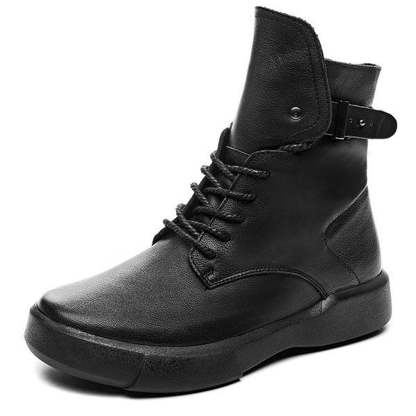 

boots cuddlyiipanda original design handmade women ankle luxury genuine leather buckle hasp tooling, Black