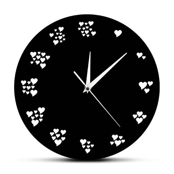 

wall clocks every second i love you romantic art heart pattern modern clock wedding decoration hearts valentines day gifts