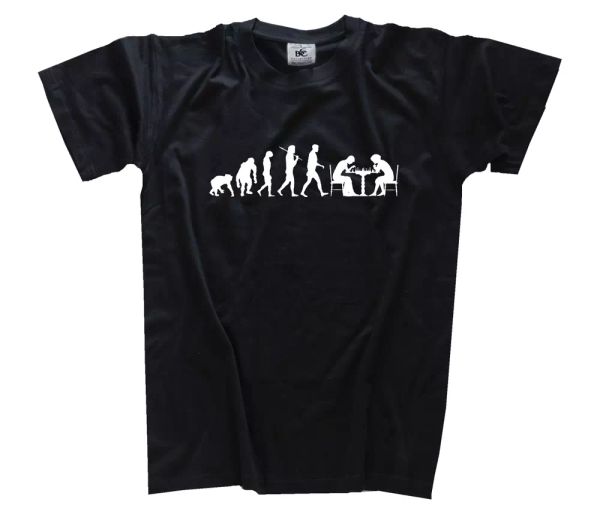 

standard ediciÃ³n jugador de ajedrez evolution ajedrez camiseta s-xxxl, White;black