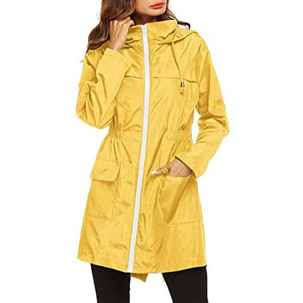 

women's jackets women rain waterproof with removable hood outdoor walking hiking coat jacket female outwear overcoat windbreaker d102#, Black;brown