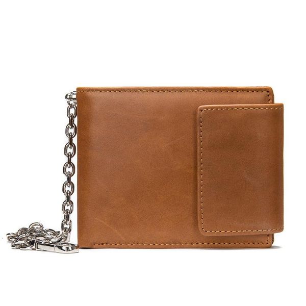 

genuine cowhide leather men wallet black coin purse mini card holder chain portfolio portomonee male walet pocket dropshiping wallets, Red;black